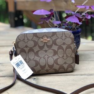 NWT COACH Mini Camera Crossbody Signature Canvas